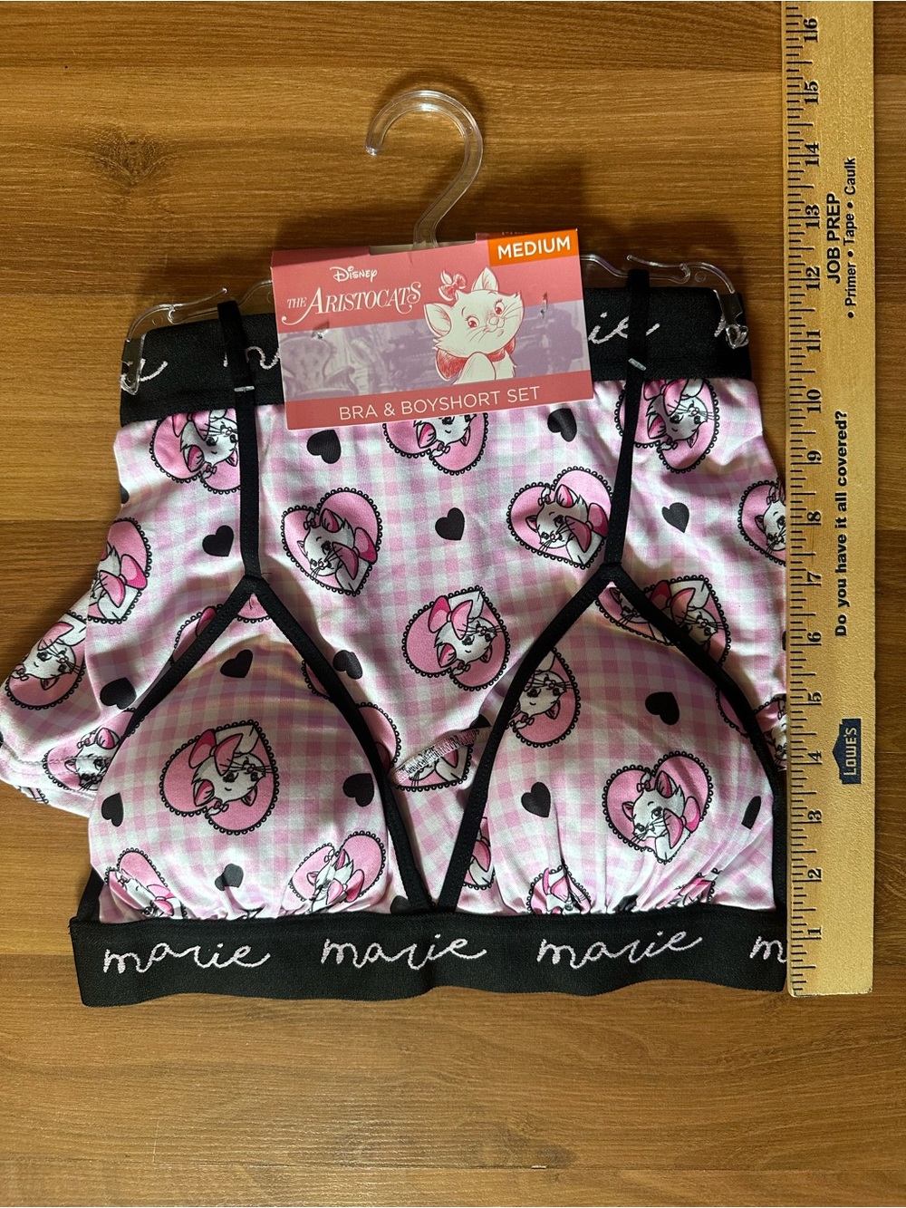 Disney Aristocats Marie Pink & Black Bra and Boyshort Set - Picture 6 of 7